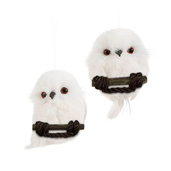 2pcs Christmas Owl Hanging Ornament Xmas Furry Cute Bird Decoration, Christmas Cute Owl Gardening Decoration Christmas Tree Decoration Pendant Owl Doll Ornaments