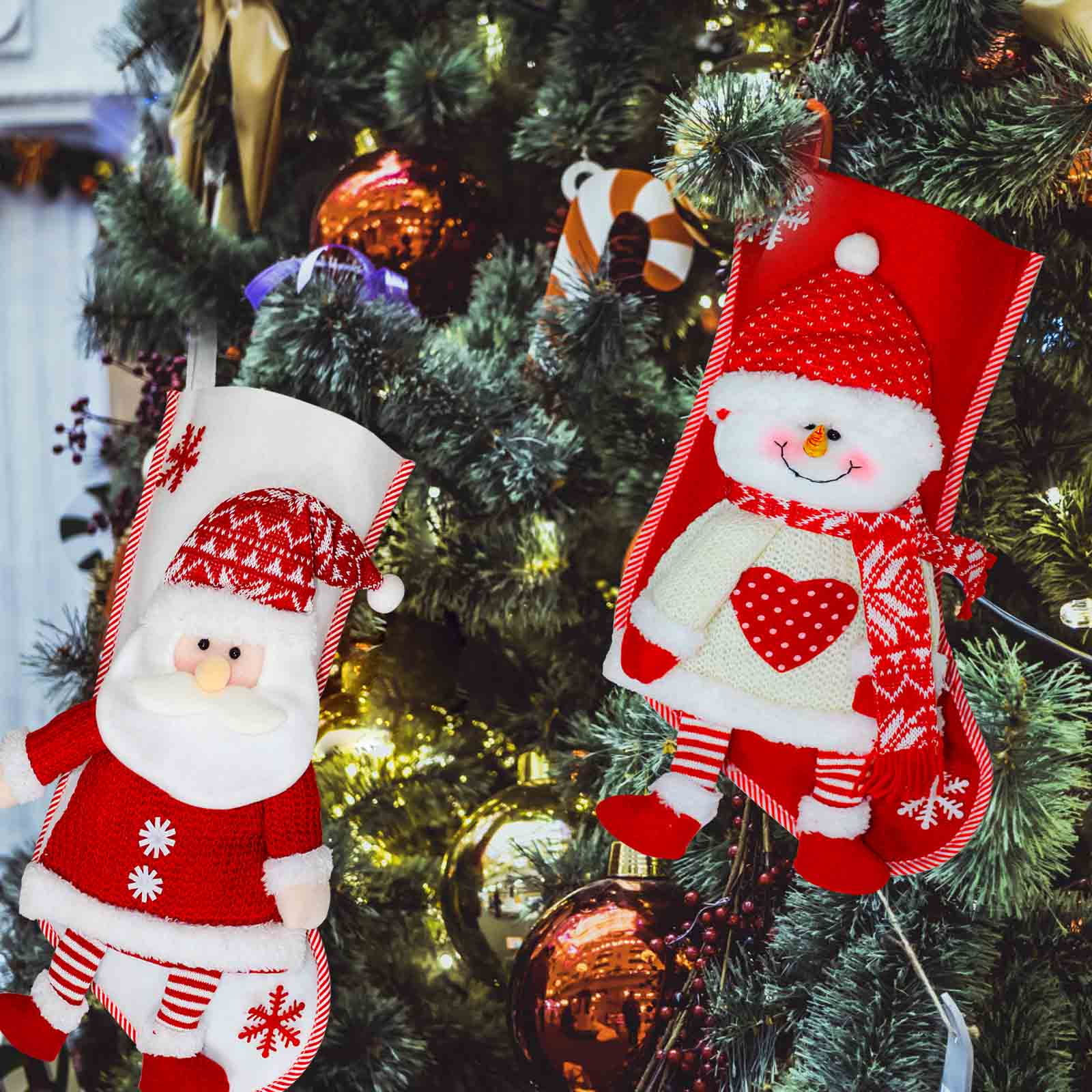 2pcs Christmas Stockings Decorations, Large Luxury Personalised