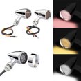 thumbnail image 1 of 2pcs Chrome Motorcycle Bullet LED Turn Signal Light Amber Brake Blinker For Harley, 1 of 7