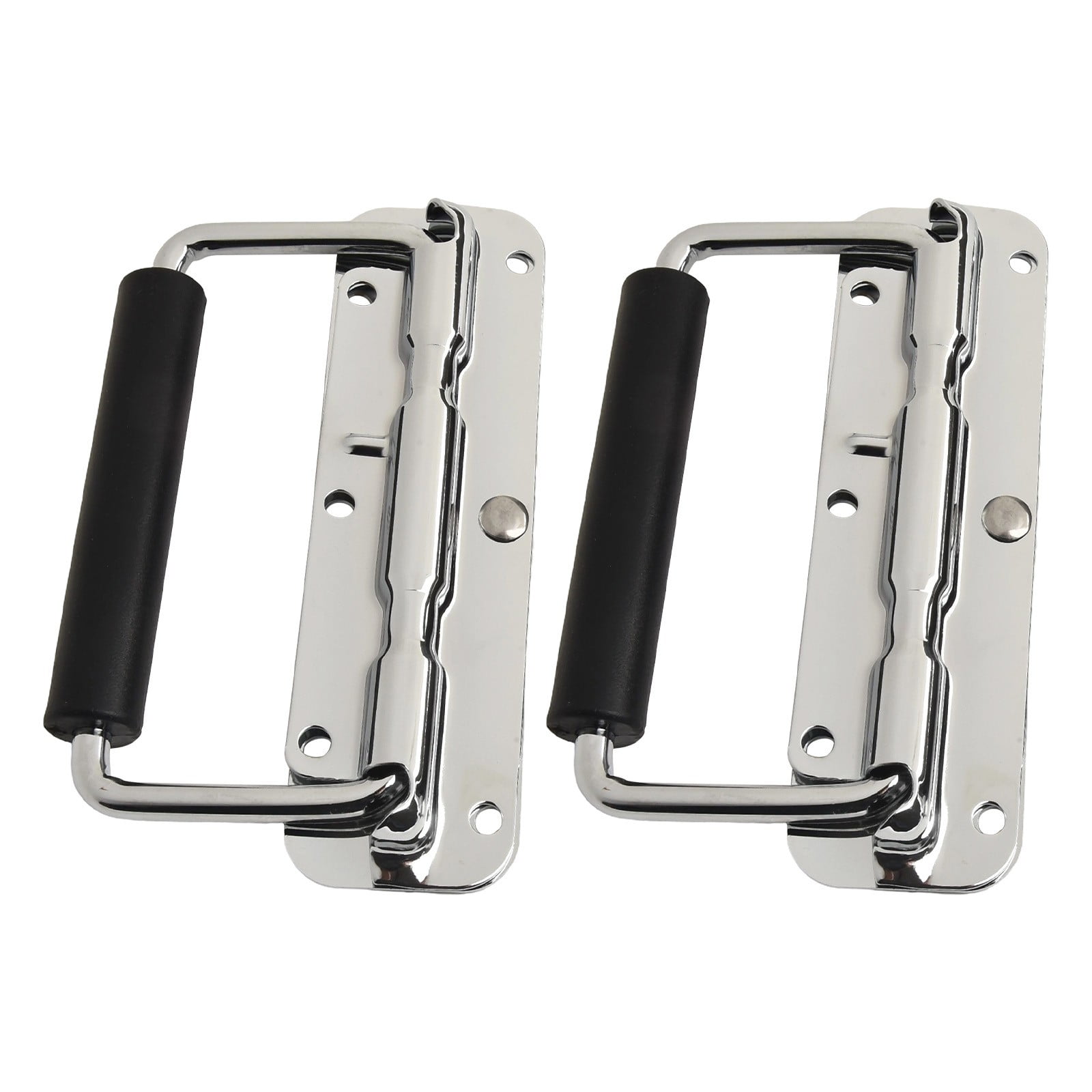 2pcs Chrome Plated Spring Loaded Handles with Rubber Grip for Toolboxes ...