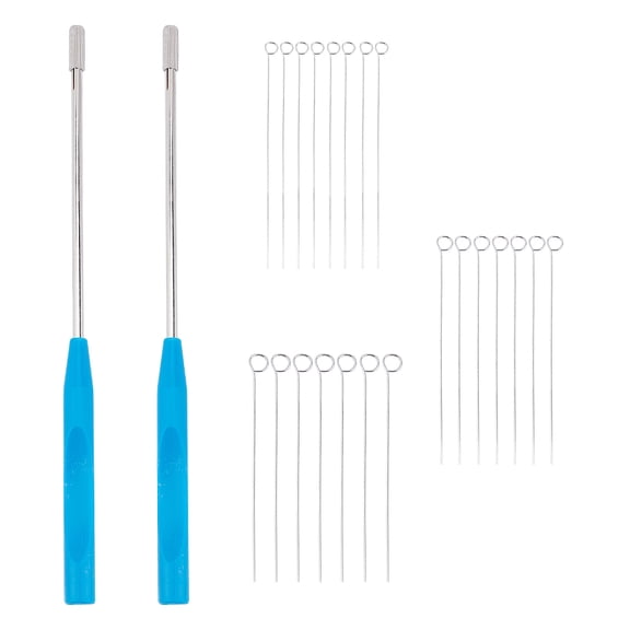 2pcs Chromeplate Inoculating Stick with 60pcs Nichrome Inoculate Wires Lab Supplies Dark Blue 22.5x1.1cm