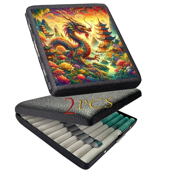 2pcs Cigarette case,  Capacity Can Hold 20 Sticks ,Metal cigarette box Portable holder Crush-proof  Wallets, Card Cases & Money Organisers