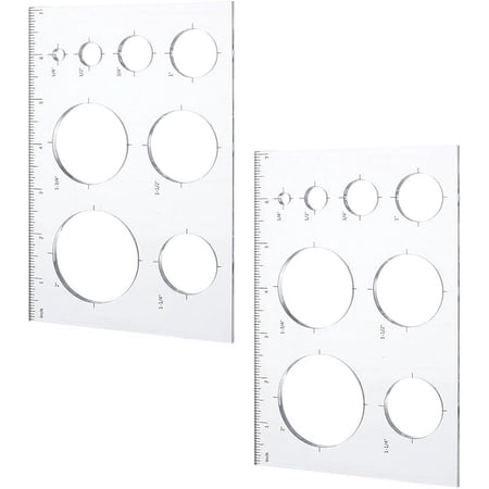 2pcs Circle Inlay Template 8 in 1 Router Stencils Template Acrylic Templates Drawing Scale Ruler Drawing Tool Measuring