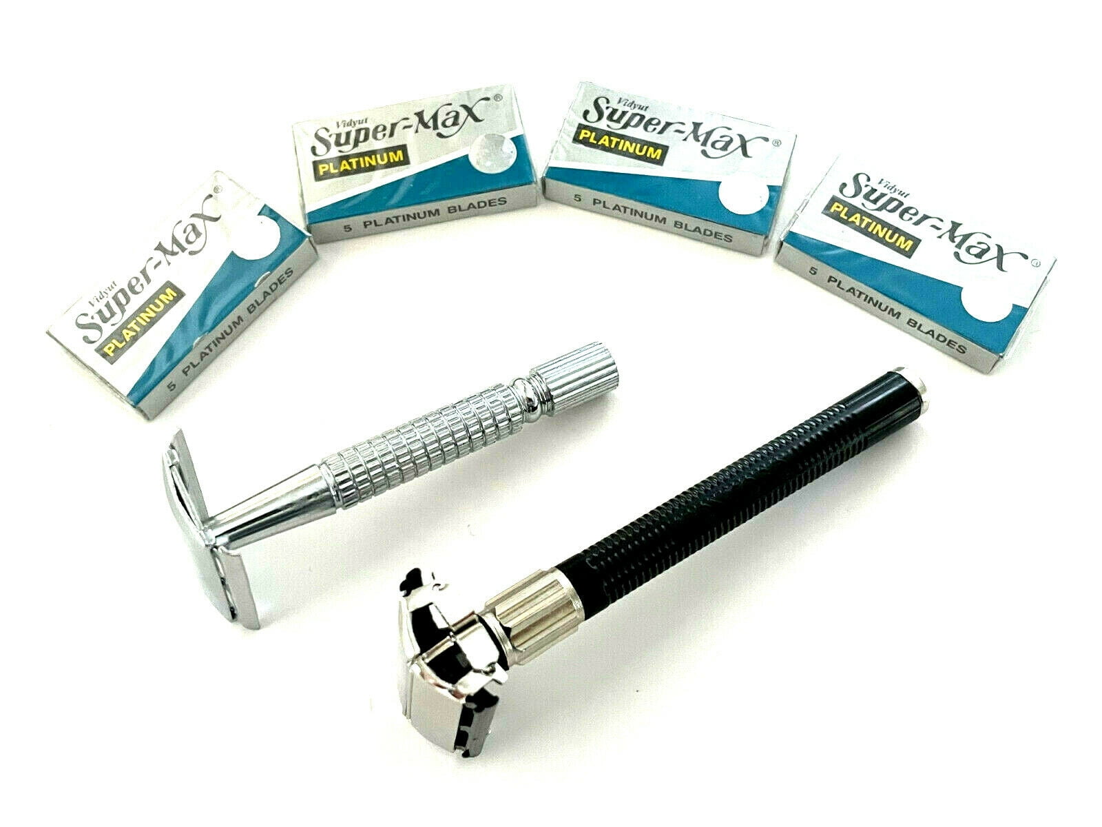 School Razorblade 2pcs Classic Grandfather Old School Safety Razors + 20pcs Double Edge ...