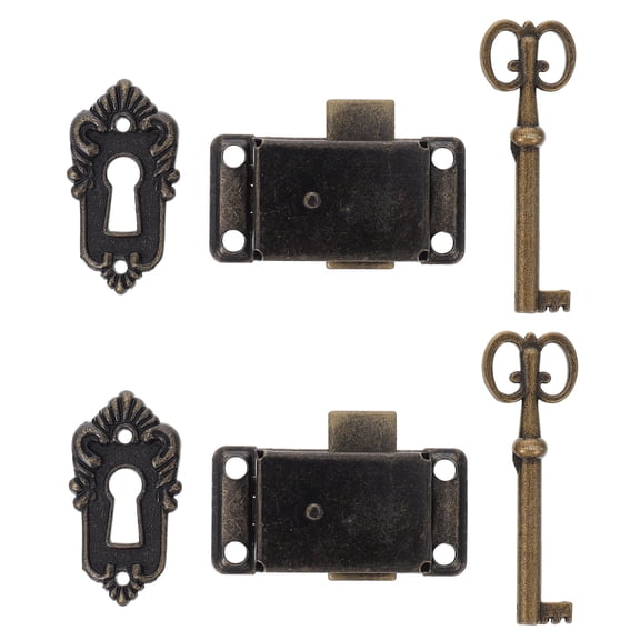 2pcs Classical Drawer Locks Antique Cabinet Locks Wardrobe Furniture Locks