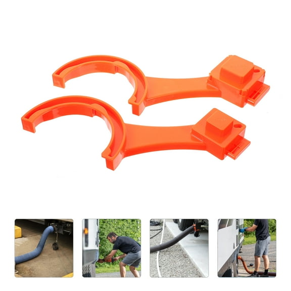 OUNONA RV Sewer Hose Wrench in Orange ABS Material for Repairing Use with Compact Design 2 Pieces