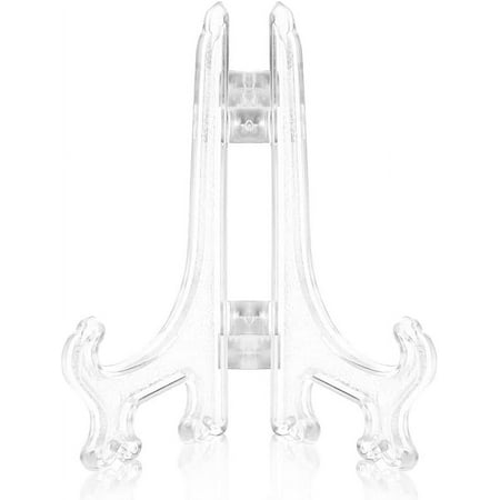 2pcs Clear Acrylic Easels Plastic Plate Stands Holders Small Fold Display Stand Picture Frame Photo Artwork Home Decoration - 8 Inch