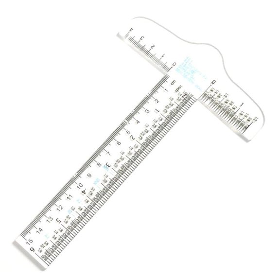 2pcs Clear Acrylic T-Square Rulers 6 Inches Drafting Tools for Crafting and Technical Drawing