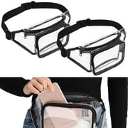 2pcs Clear Fanny Packs, EEEkit Waterproof Waist Bag with Adjustable Strap for Women Men, Stadium Approved Chest Bag