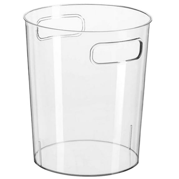 2pcs Clear Garbage Storage Bucket Office Trash Storage Bin with Handle Waste Basket