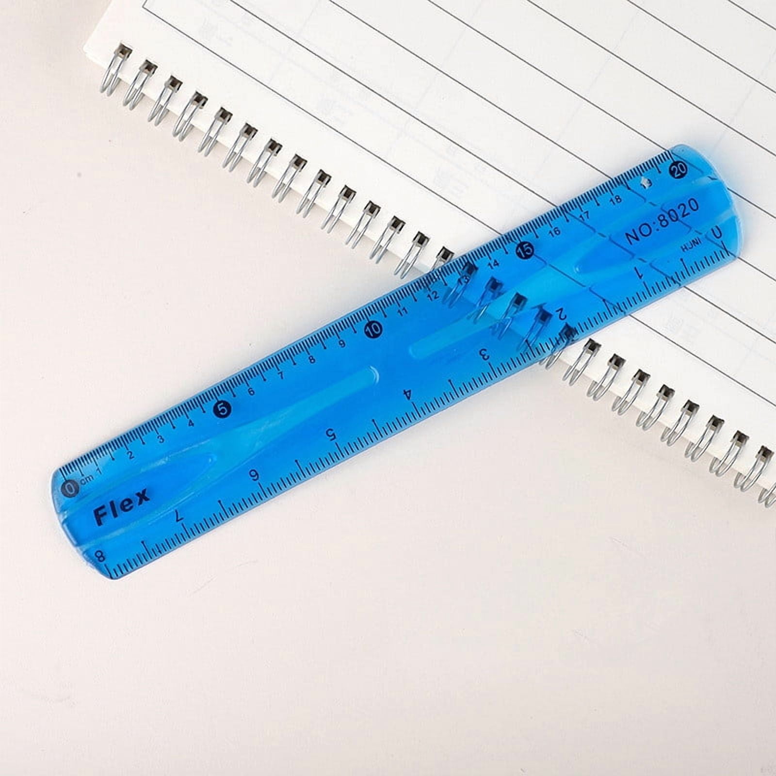 YiJuHui 2pcs Clear Plastic Rulers ,Transparent Assorted Color Metric ...