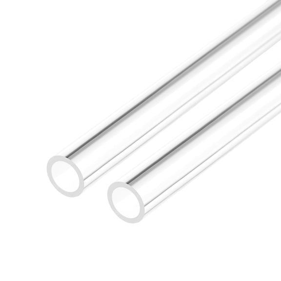 2pcs Clear Rigid Acrylic Pipe 6mm(1/4") ID x 8mm(5/16") OD x 0.5m(20"), 1mm(0.04") Wall Round Tube