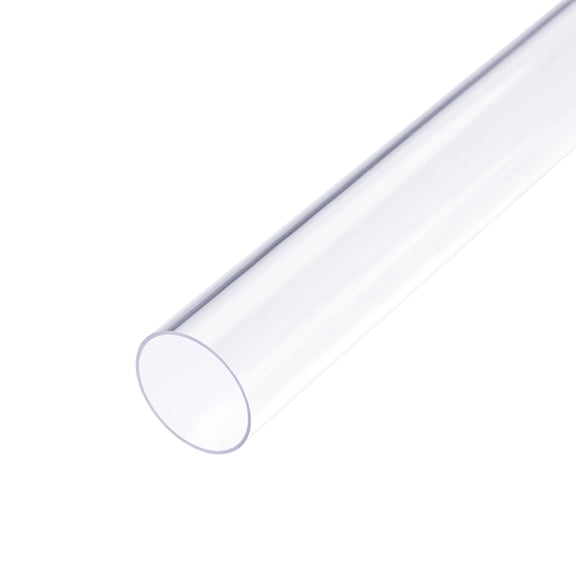 2Pcs Clear Rigid Pipe 29/32"(23mm) ID x 1"(25mm) x 2ft 0.04" Wall Round Tube Tubing