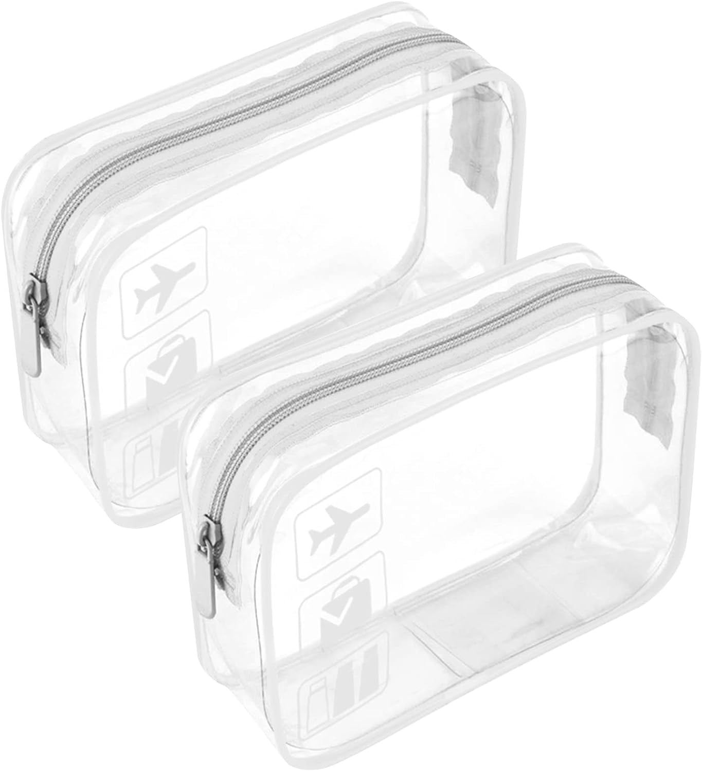 TSA-zugelassene Transparente Kulturbeutel – 2 Stück, Quart-Größe, Für Flüssigkeiten & Kosmetik