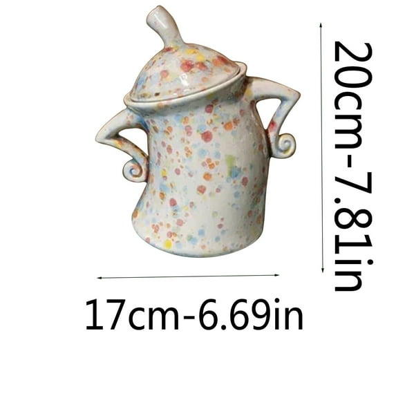 2pcs Clearance Fanshiluo-Cute Cafe Canister,Airtight Ceramic Kitchen Storage Canisters For Food With Lids,Perfect For Coffee Tea Sugar Spices And More Food on Sale