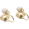 thumbnail image 1 of 2pcs Clip on Earring Converter Crystal Coil Earring Clip Backs Painless Copper Earring Components Components for DIY Non Pierced Ears Earring Accessories 4MM Golden, 1 of 5