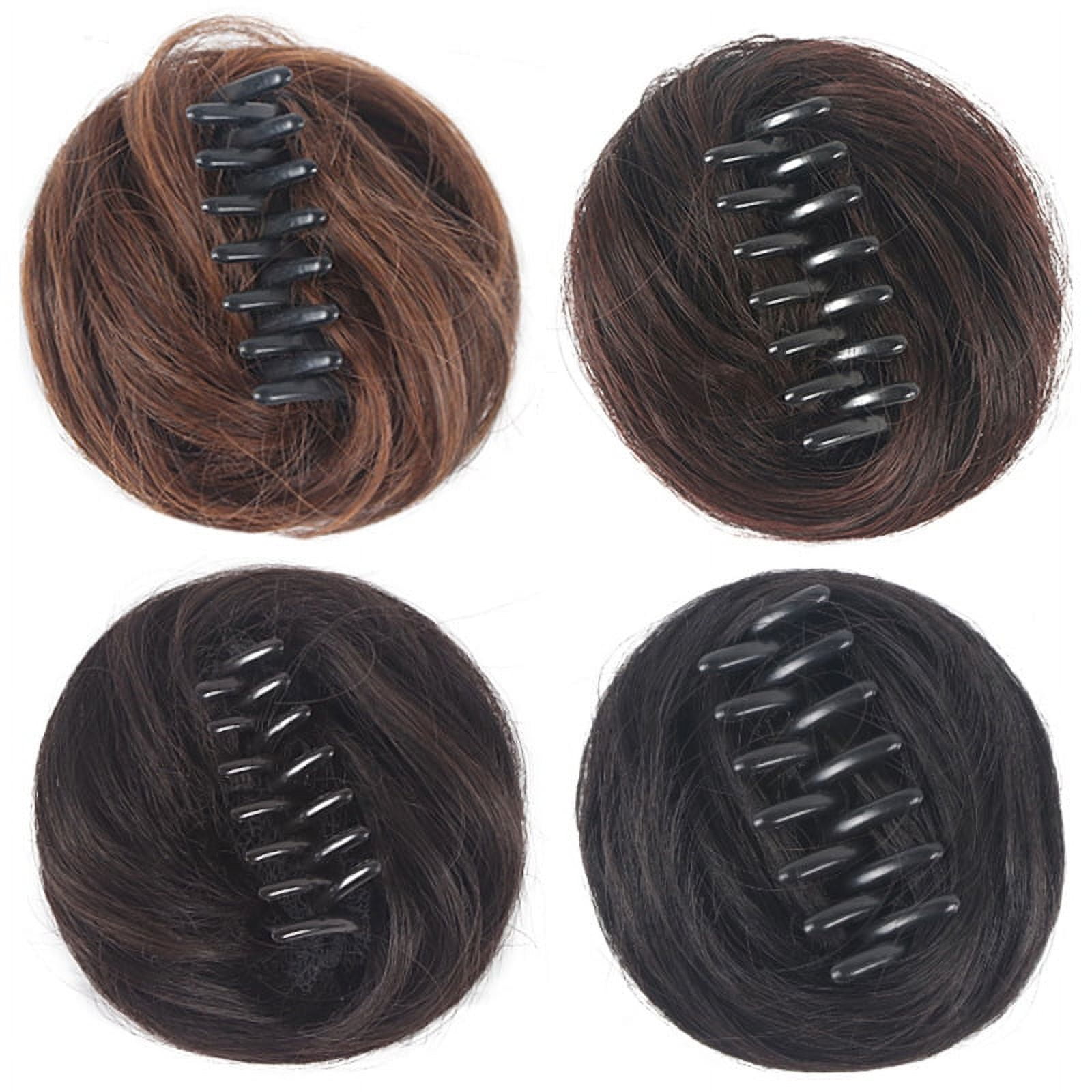 2pcs Clip On Hair Buns Women Hair Piece Updo Ponytail Hairpiece Hair