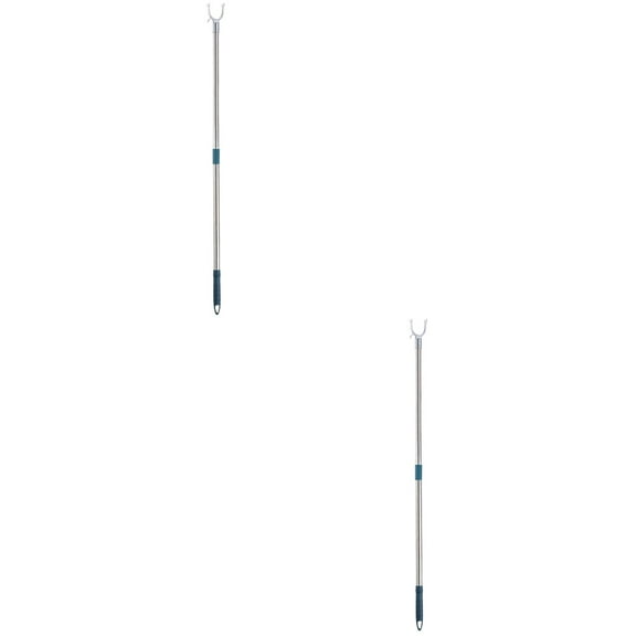 2pcs Clothesline Clothes Drying Pole Metal Long Reach Clothes Pole Clothes Drying Pole for Balcony Closet