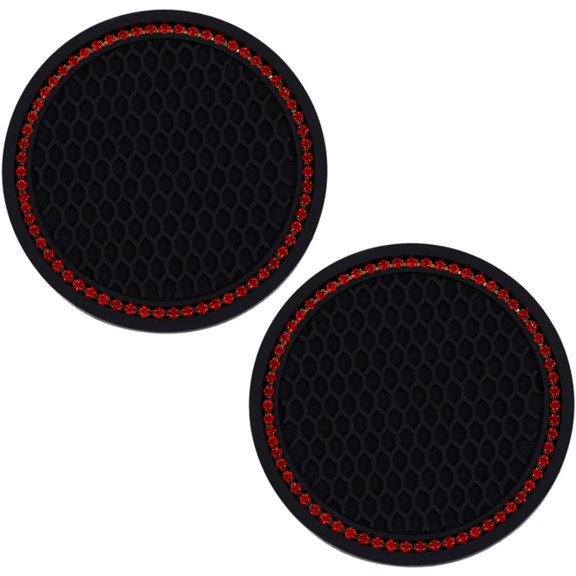 2pcs Coaster Cup Heat Insulated Mat Coffee Mug Shelf Car Drink Cup Mat Cup Holder for Car Coffee Mug Hanger Coffee Mug Rack Car Water Cup Pad Round Insulation Pads Miss Rhinestones