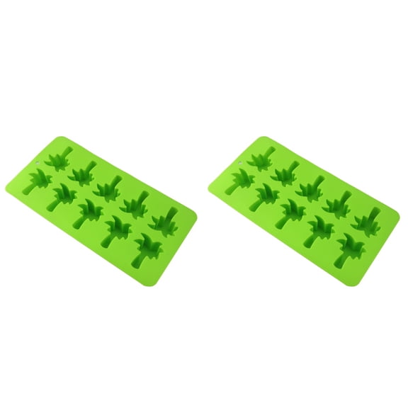 2pcs Coconut Tree Ice Maker Creative DIY Baking Mold Chocolate Candy Cake Mold (Green)