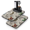 thumbnail image 1 of 2pcs Coffee Maker Mat - Elegant Butterfly Garden Aesthetic, 4-Layer Absorbent & Non-Slip Drying Mat, 1 of 5