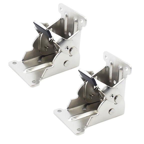 SEWOART 2Pcs Foldable Plated Silver Furniture Leg Support Frame with Spring Lock for Home Use