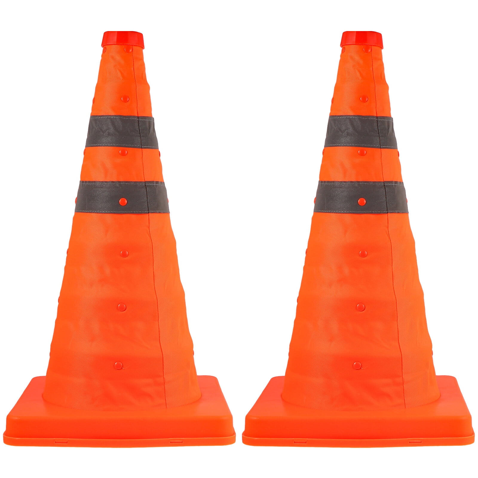 2pcs Collapsible Traffic Cones Foldable Parking Cones Reflective Safety
