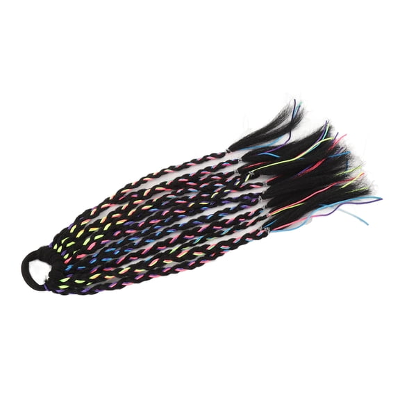 2pcs Colorful Braid Hair Extensions with Bands Dreadlock Ponytail Hair Ties Accessories for Performance