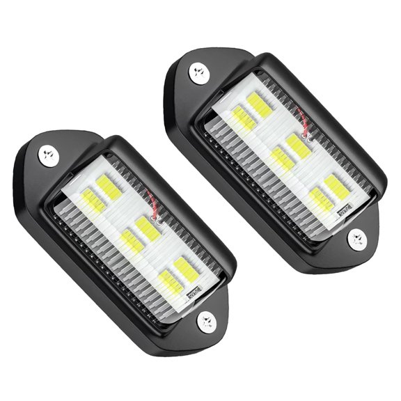 2pcs Commercial Vehicle License Light 6 LED Bulbs Metal Construction Water Dust Proof Side Marker Light Easy Mount
