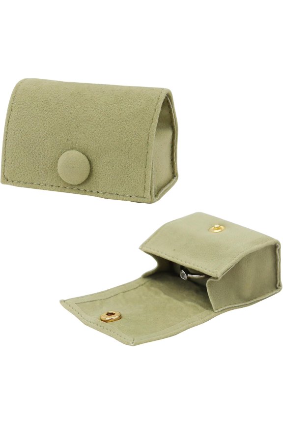 2pcs Compact Ring Box with Plush Interior and Exterior - Keep Your Rings Safe and Stylish On-The-Go. Ideal Gift for Women, Wife, Mom, Daughter, and Friends(Green)