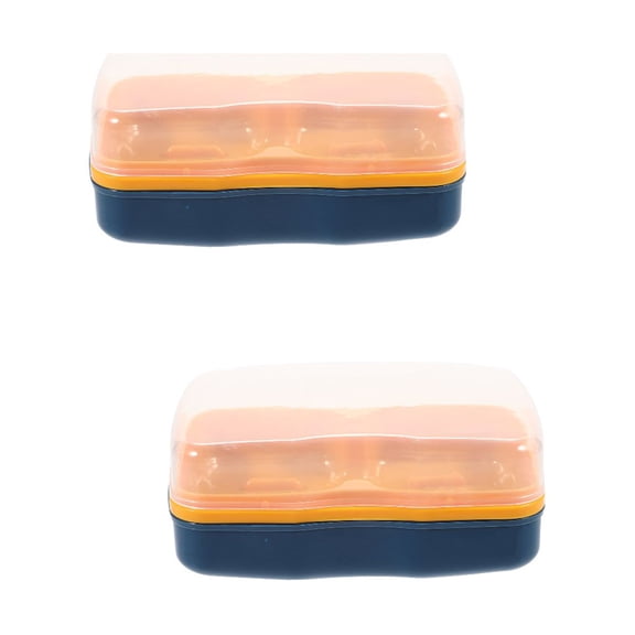 2-Pack Large Capacity Soap Storage Box with Lid, Bathroom Soap Holder Organizer for Bar Soap and Accessories