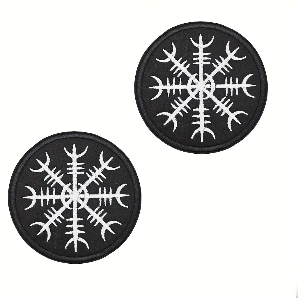 2pcs Compass Embroidered Patches for Clothing, Jackets, Bags, and Hats - Versatile Seasonal Decorations