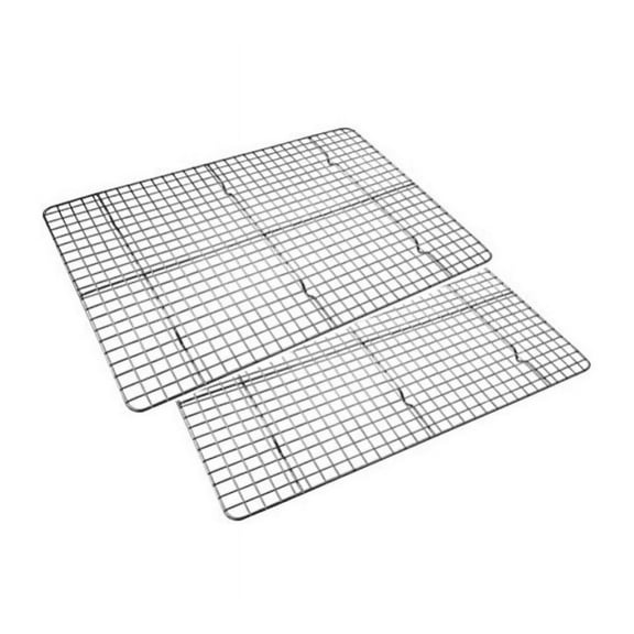 2pcs Cooling Racks for Baking Non Stick Stainless Steel Cake Cooling Wire Roasting Rack Large/Cooling Mesh for Bread/Cake/Biscuit/Cookie Drying Decorating Stand 40 x 30 x1.5cm