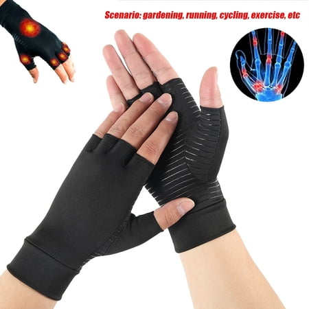 2pcs Copper Arthritis Fit Compression Gloves Hand Support Arthritic Joint Pain Relief