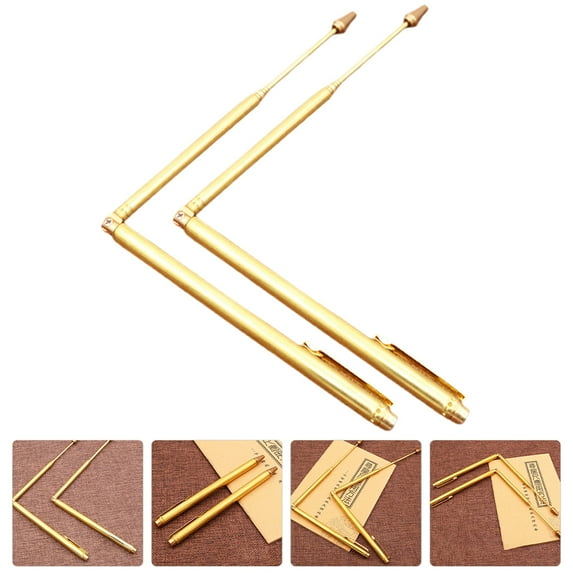 2pcs Copper Dowsing Rods Water Divining Rods Metal Probe Tool Portable Divining Probe Rods
