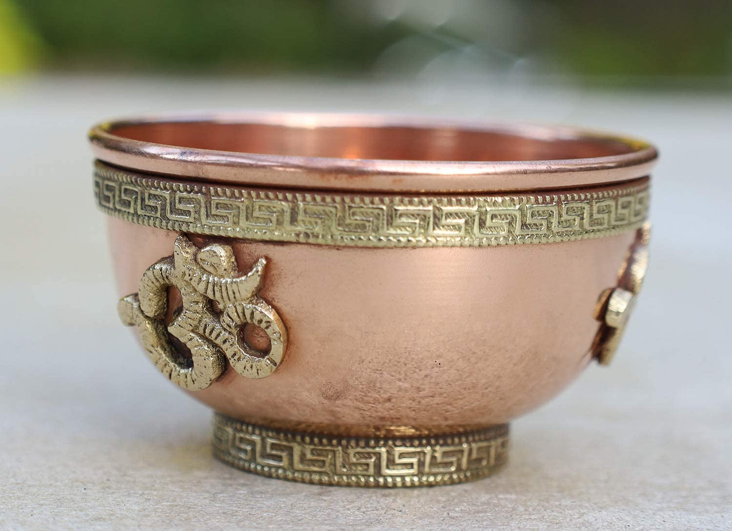 2pcs Copper Offering Bowl Incense Burner Holder (3 Inches, Om