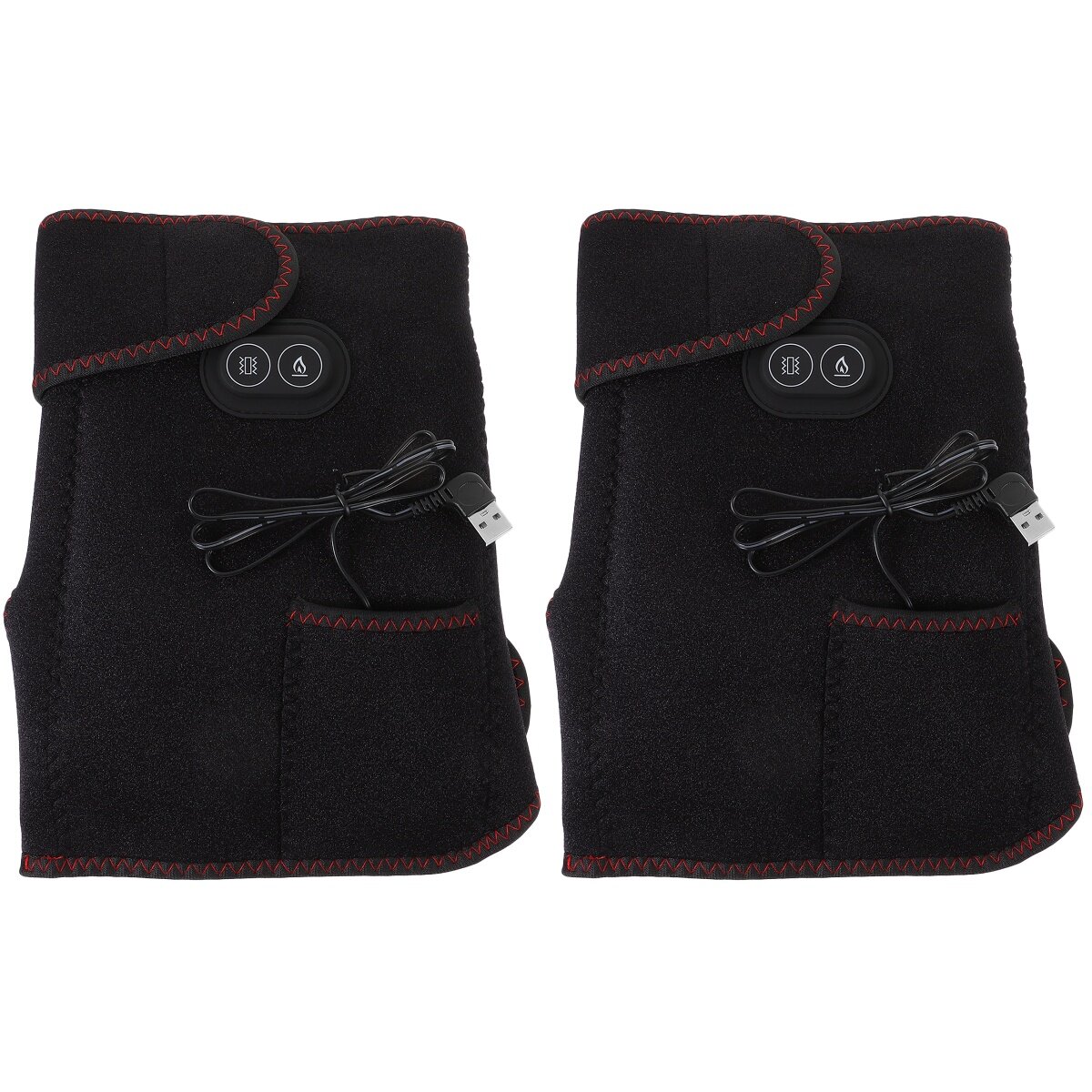 2pcs Cordless Knee Massager, Heated Knee Brace Wrap Adjustable