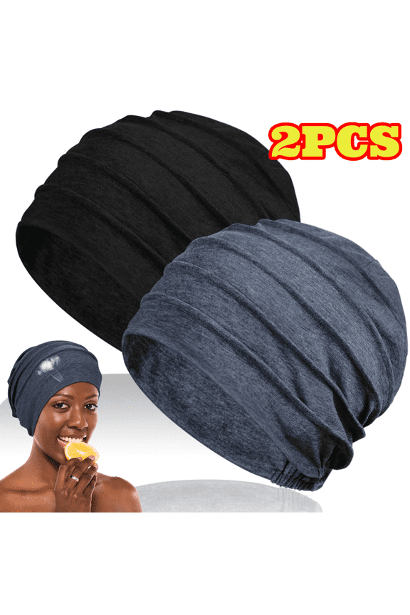 2pcs Cotton Slouchy Chemo Beanies, Chemo Cap Headwear Cancer Hats for Women with Hair Loss
