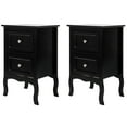 thumbnail image 1 of 2pcs Country Style Two-Tier Night Tables Large Size Black, 1 of 9