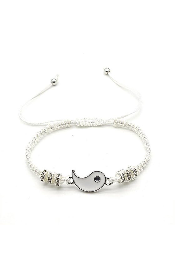 2pcs Couple Bracelets 2 Matching Yin Yang Hand-silver