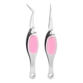 thumbnail image 1 of 2pcs Craft Tweezers Precision Crossing Lock Curved Straight Stainless Steel Soft Reverse Grip Fine Tip Tweezers for DIY Craft Jewelry Beading Electronics, Silver Pink, 1 of 6