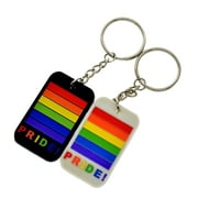 2pcs Creative Pride Letter Key Chain Rainbow Silicone Bag Hanging Pendent Decorative Ker Ring for Gay Homesexual (Black and Light Gray)