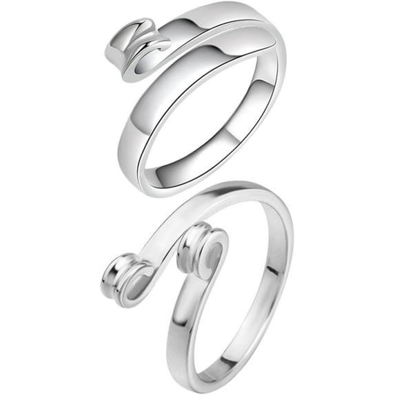 2pcs Crochet Loop Vintage Decor Yarn Tension Ring Crochet Open Finger Rings Knitting String Simple
