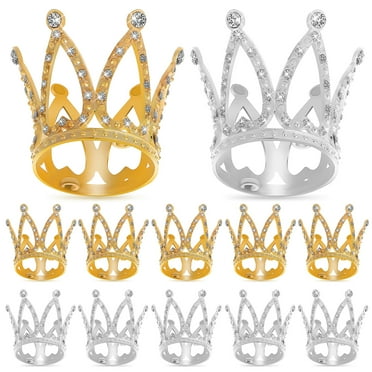 2pcs Crowns Rhinestones Decorative Mini Crowns Cake Decorations Parties Supplies