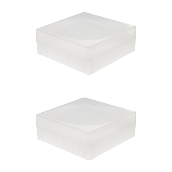 2-Pack Cryogenic Vial Storage Box with 100 Wells, Microtube Rack for Cryogenic Tubes and Sample Organization