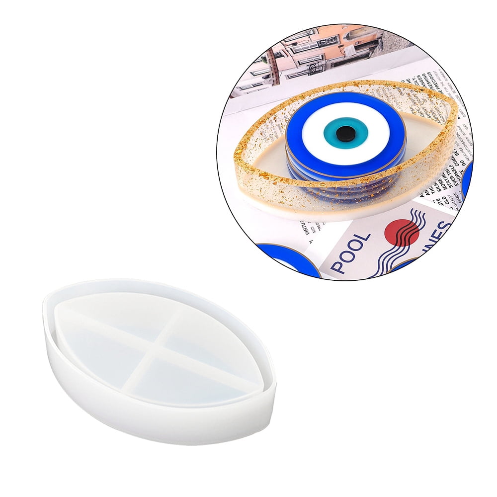 2pcs Cup Mat box Silicone Molds Resin Casting Molds Clay Craft Mold Tools Horse Eye White 175x111x39mm Inner Diameter: 170x103mm
