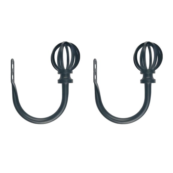 2pcs Curtain Holdbacks For Draperies - Black (Curtain Tiebacks Hook, Drapery Holdbacks/Drapery Holder/Curtains)