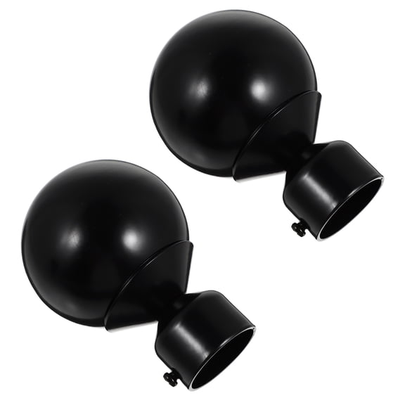 NIAIZEK 2-Pack Black ABS Round Curtain Rod Finials Decorative Ends for Elegant Window Treatment