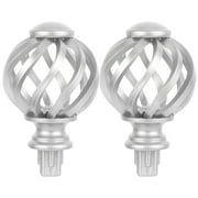 2pcs Decorative Curtain Rod Finials End Caps for Window Curtain Poles, Stylish Curtain Accessories for Home Decor