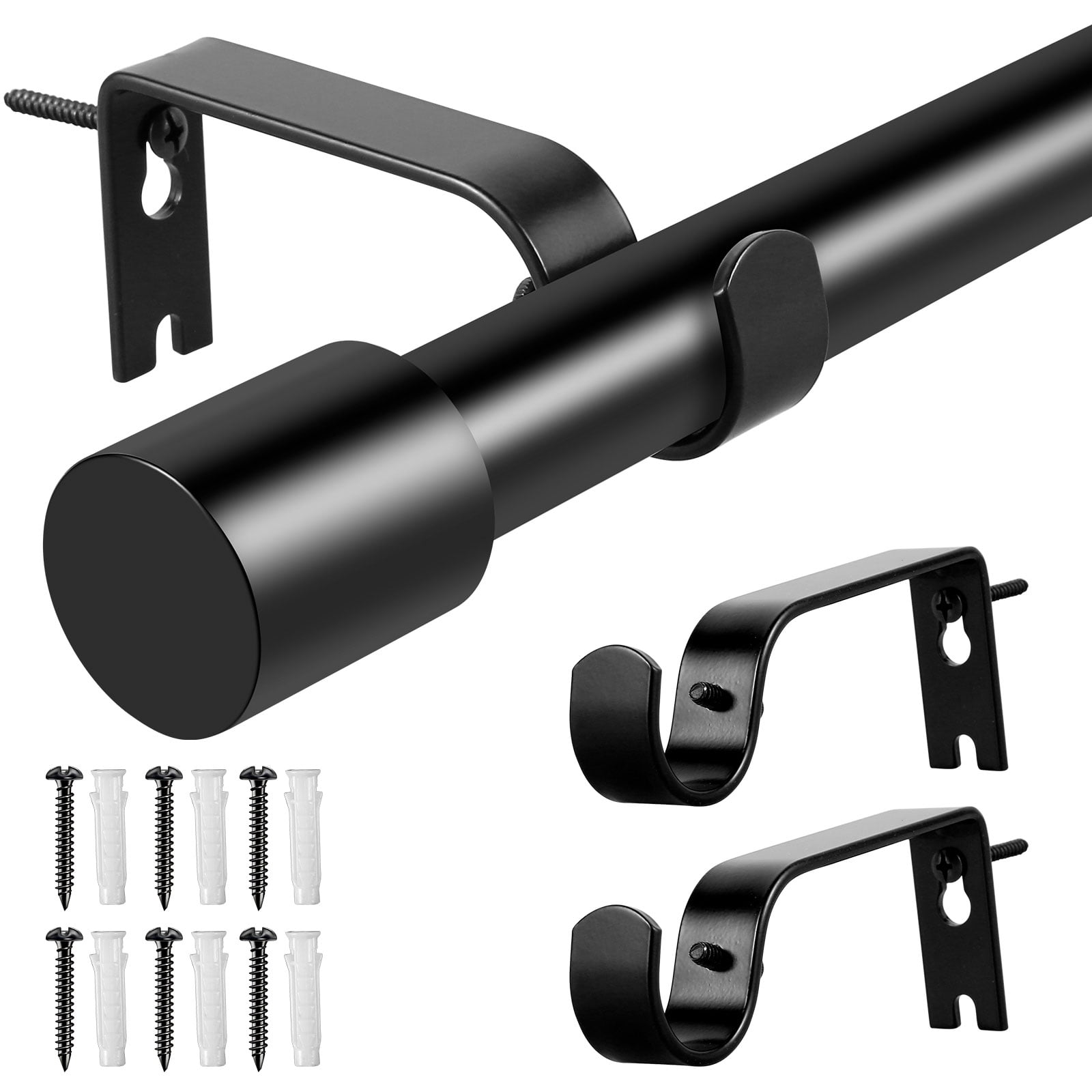 2pcs Curtain Rod Bracket Extendable Curtain Poles,No Drill Curtain